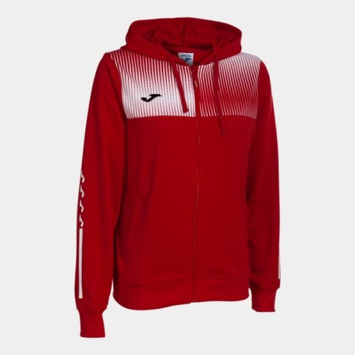 Çocuk - Joma Eco Supernova Kırmızı Beyaz Fermuarlı Hoodie Rahat ve Şık - Ana Görsel