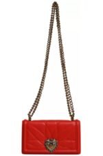 Çanta - Dolce Gabbana Kırmızı Kapitone Devotion Telefon Çantası - Lüks ve Şık - Görsel 4