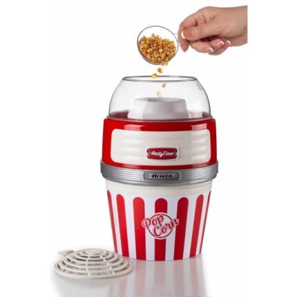 Ariete 2957/01 Retro Patlamış Mısır Makinesi – 1100 W / 60 g / Kırmızı-Beyaz