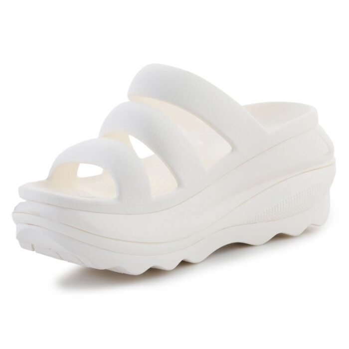 Ayakkabılar - Crocs Mega Crush Triple Strap Kadın Terlik Chalk Rengi - Görsel 5