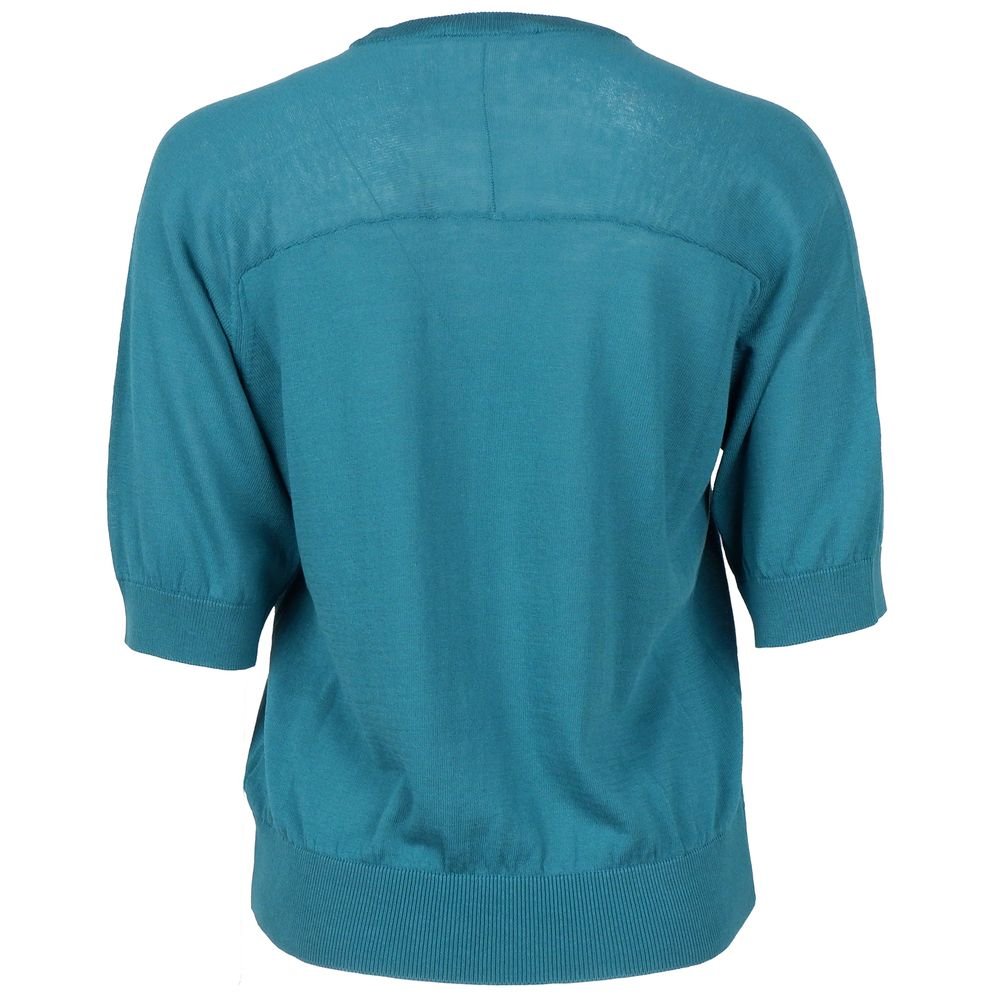 4524141.jpg Alpha Studio Yeşil Pamuklu Kazak - Görsel 1