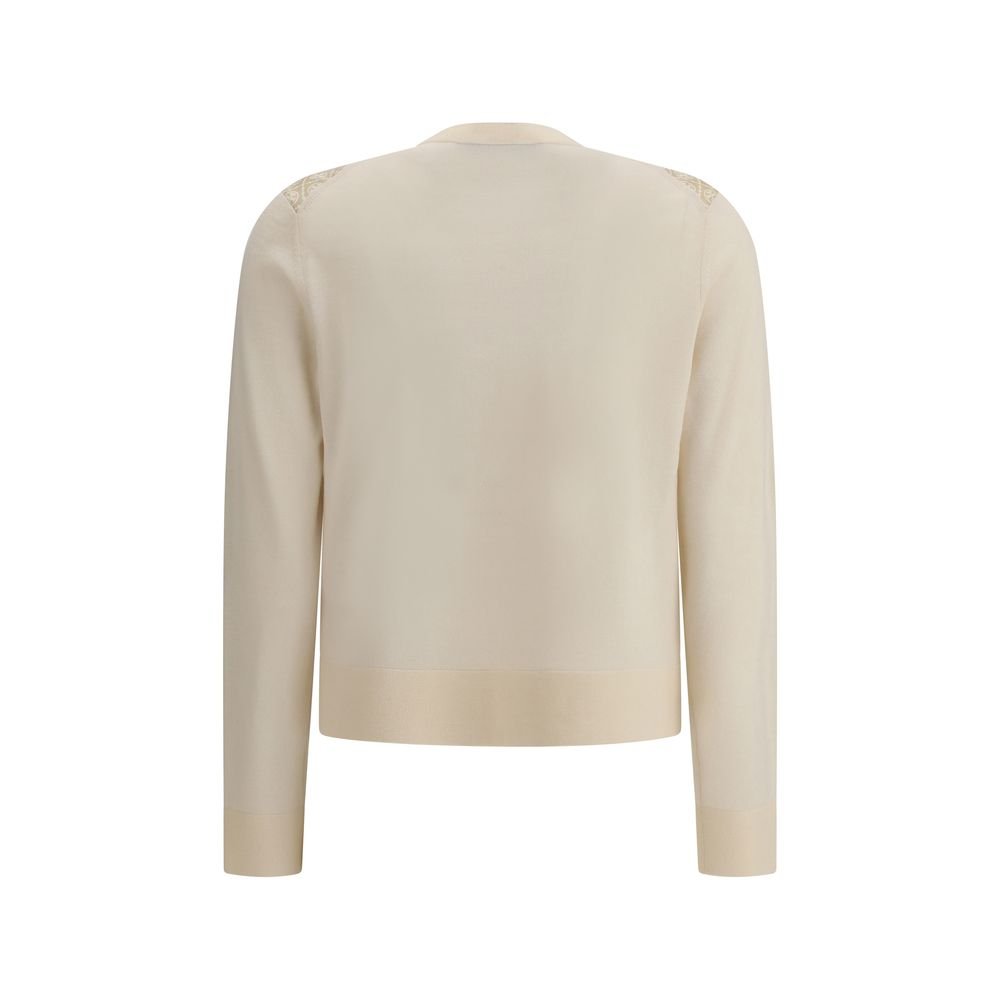 6174422.jpeg Tory Burch İpek ve Yün Logolu Hırka - Görsel 1