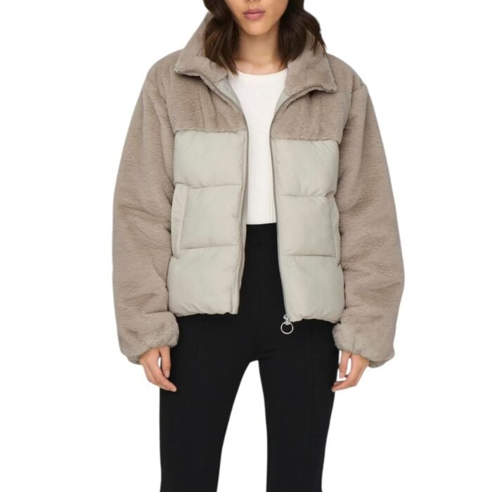 Sadece Bej Polyester Mont ve Ceket - Görsel 3