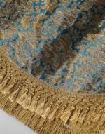 Dolce & Gabbana Mavi Çiçek Desenli Jakar Tüylü Mini Etek - Görsel 6