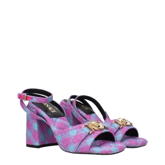 Versace Pembe Kumaş Sandalet