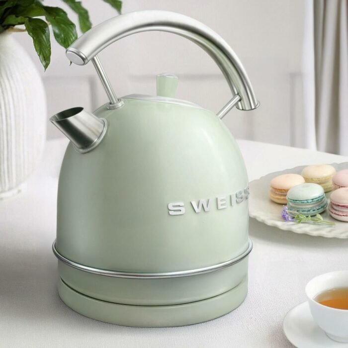 Ev ve Yaşam - Sweiss KTL9 Retro Yeşil Paslanmaz Çelik Elektrikli Su Isıtıcı 1,8 L 2200 W - Görsel 2