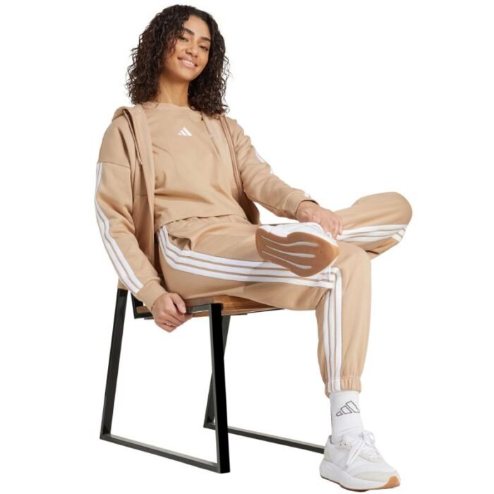 Kadın - adidas Essentials 3-Şerit Tam Fermuarlı Polar Kapüşonlu Üst (Kadın, Antrenman) - Görsel 6