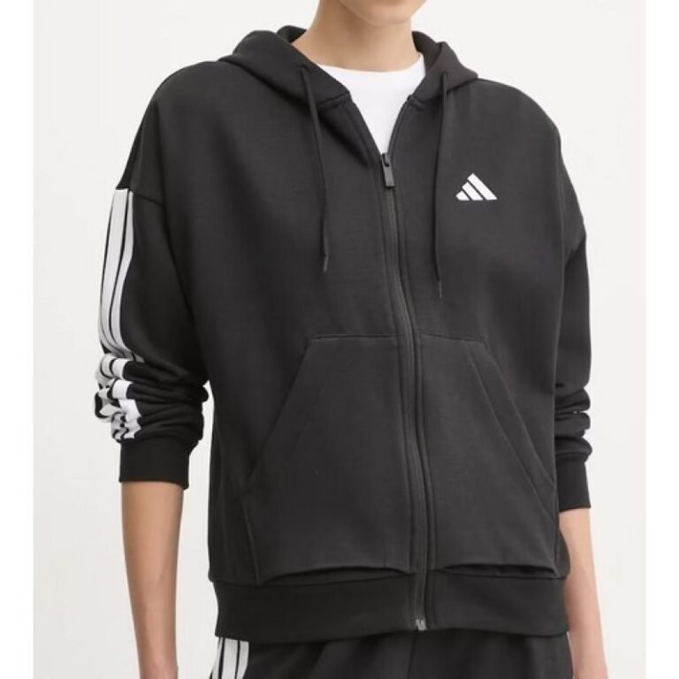 Kadın - adidas Essentials 3 Şeritli Tam Fermuarlı Kapüşonlu Kadın Hoodie (Kadın, Antrenman) - Ana Görsel