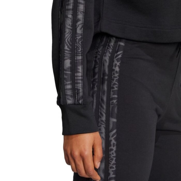 Kadın - adidas Essentials 3 Şeritli Baskılı Fransız Terry Kapüşonlu Sweatshirt W JC6244 (Kadın, Antrenman) - Görs...