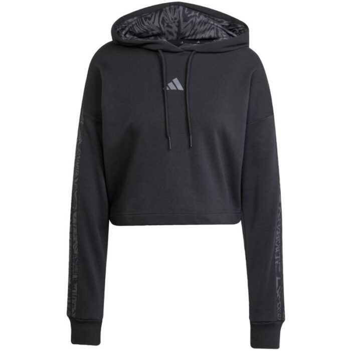 Kadın - adidas Essentials 3 Şeritli Baskılı Fransız Terry Kapüşonlu Sweatshirt W JC6244 (Kadın, Antrenman) - Ana G...