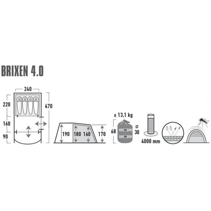 Ev ve Yaşam - High Peak Brixen 40 Çadır 11815 (Erkek, Kadın) - Görsel 5