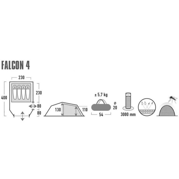 Hayatı Kolaylaştıran Ürünler - High Peak Falcon 4 Çadır 10327 (Erkek, Kadın) - Görsel 8