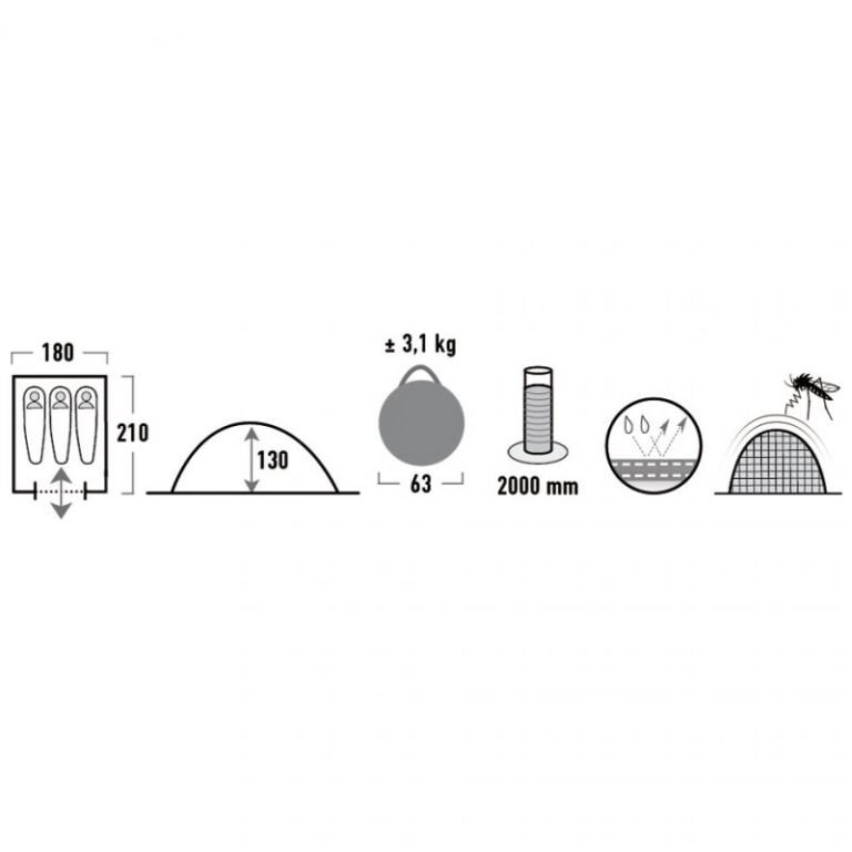 Ev ve Yaşam - High Peak Swift 3 Çadır 10144 (Erkek, Kadın) - Görsel 2