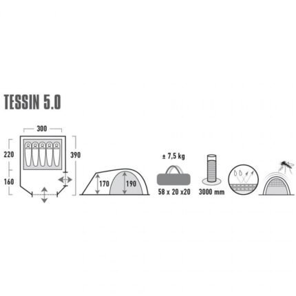 Ev ve Yaşam - High Peak Tessin 5 çadır - Ana Görsel