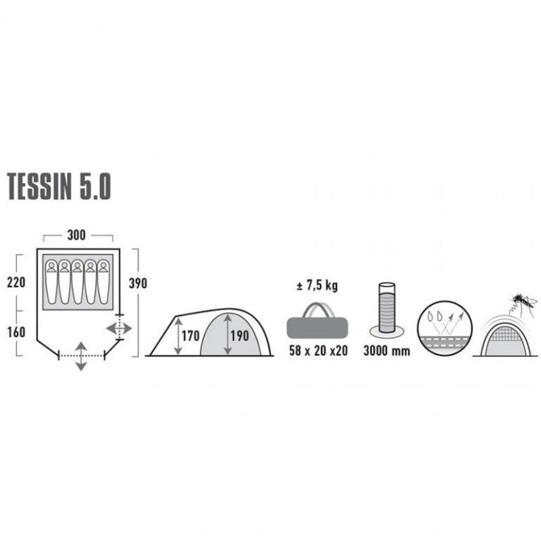 Ev ve Yaşam - High Peak Tessin 5 çadır - Ana Görsel