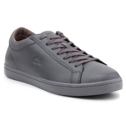 Ayakkabılar - Lacoste Straightset 4 Srm Gry Deri Erkek Spor Ayakkabı - Ana Görsel