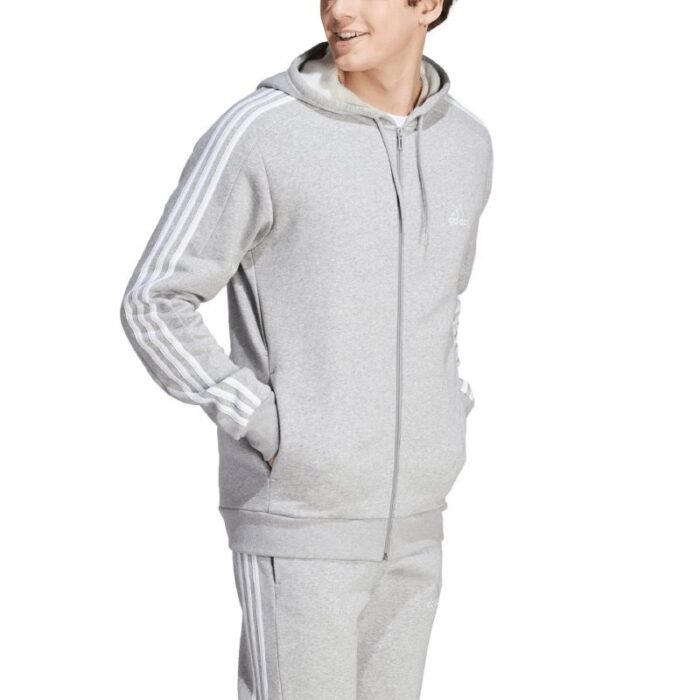 Kadın - adidas Essentials Fleece 3-Şeritli Tam Fermuarlı Erkek Sweatshirt IJ6479 (Erkek, Antrenman) - Görsel 4