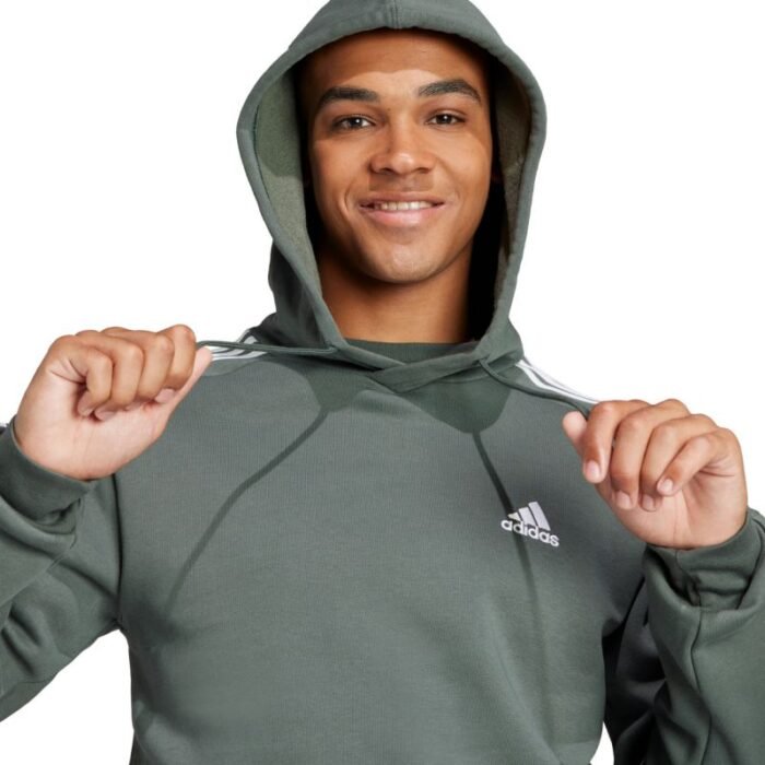 Kadın - adidas Essentials Fleece 3-Şeritli Kapüşonlu Sweatshirt Erkek IX2366 (Erkek, Antrenman) - Görsel 5