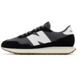 Ayakkabılar - New Balance erkek spor ayakkabı, süet deri yaşam tarzı spor ayakkabısı, siyah (MS237GA) - Görsel 6