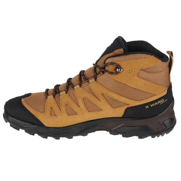 Ayakkabılar - Salomon X Ward Deri Orta GTX Erkek Ayakkabı Kahverengi (Erkek, TurizmDış Mekan) - Görsel 2