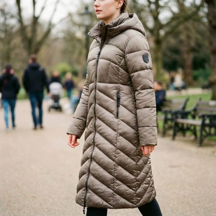 Geographical Norway Blanche Long Taupe DB Lady 0116 Taupe Kadın Ceketi (WZ5490F/GN-Taupe) - Görsel 5