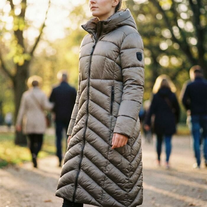 Geographical Norway Blanche Long Taupe DB Lady 0116 Taupe Kadın Ceketi (WZ5490F/GN-Taupe) - Görsel 6