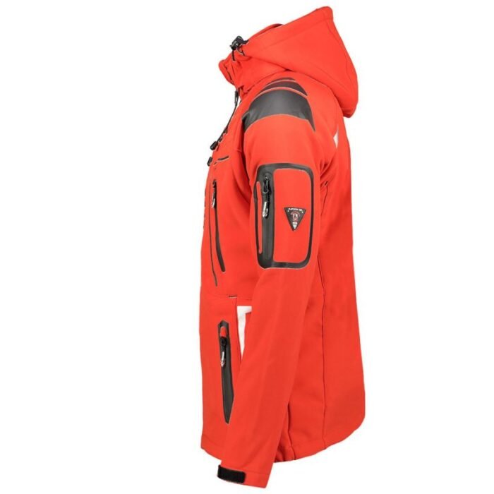 Geographical Norway Techno MEN 056 BS3 Erkek Spor Ceketi, Ayarlanabilir Kapüşonlu, Su Geçirmez, Kırmızı - Görsel 4