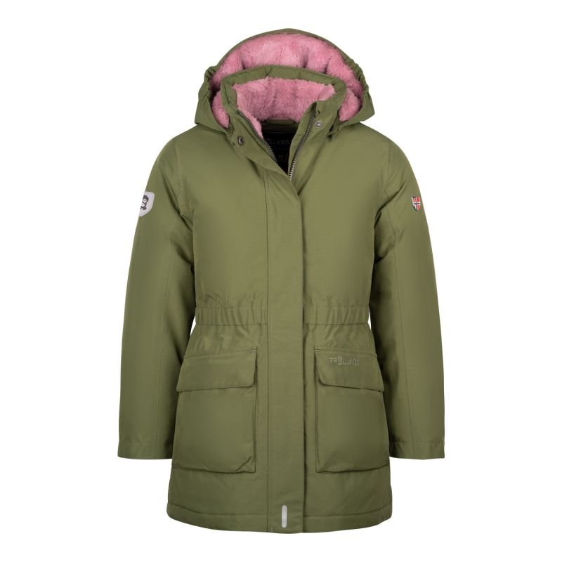tryoshop-trollkids-girls-alesund-coat-children-s-winter-hooded-jacket-waterproof-down-green-301-323-1334009 Trollkids Kız Alesund Mont