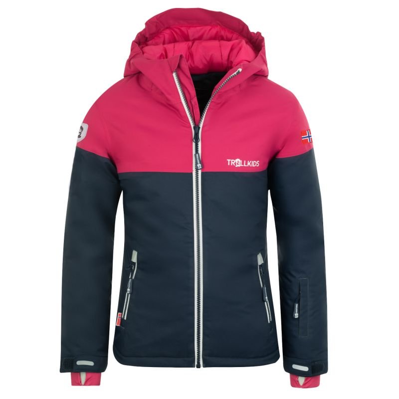 tryoshop-trollkids-girls-hallingdal-jacket-with-hood-navy-pink-223-114-1334007 Trollkids Kız Hallingdal Montu