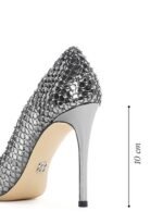 Derimod Kadın Gümüş Taşlı Yüksek İnce Topuklu Deri Stiletto 25SFD1214TS - Görsel 2