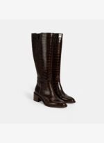 Desa Kadın Kahve Kroko Baskılı Deri Çizme