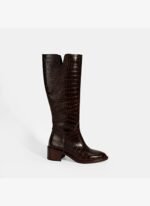 Desa Kadın Kahve Kroko Baskılı Deri Çizme - Görsel 2