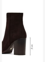 Derimod Kadın Kahverengi Fermuarlı Kalın Topuklu Süet Deri Bot 25WFD163010 - Görsel 2