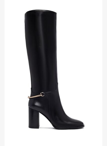 Derimod Kadın Siyah Kalın Topuklu Deri Çizme 25WFD101818