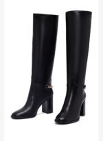 Derimod Kadın Siyah Kalın Topuklu Deri Çizme 25WFD101818 - Görsel 3