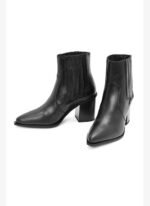 Derimod Kadın Siyah Kalın Topuklu Deri Kovboy Bot 25WFD160918 - Görsel 3