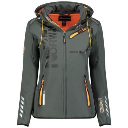 Geographical Norway Reine Ass A EO DB 007 W Softshell Ceket WU8184F/GNO-Koyu Gri / Turuncu