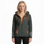Geographical Norway Reine Ass A EO DB 007 W Softshell Ceket WU8184F/GNO-Koyu Gri / Turuncu - Görsel 7