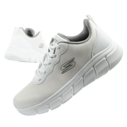 Skechers Bobs B Flex erkek spor ayakkabısı, modaya uygun beyaz