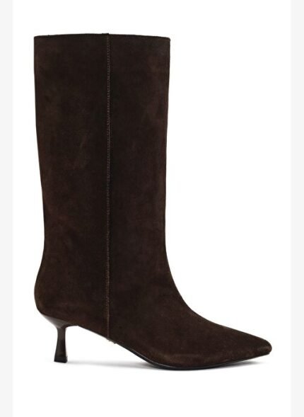 Derimod Kadın Kahverengi İnce Topuklu Süet Deri Çizme 25AFD490510