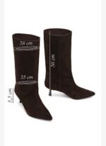 Derimod Kadın Kahverengi İnce Topuklu Süet Deri Çizme 25AFD490510 - Görsel 2