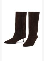 Derimod Kadın Kahverengi İnce Topuklu Süet Deri Çizme 25AFD490510 - Görsel 3