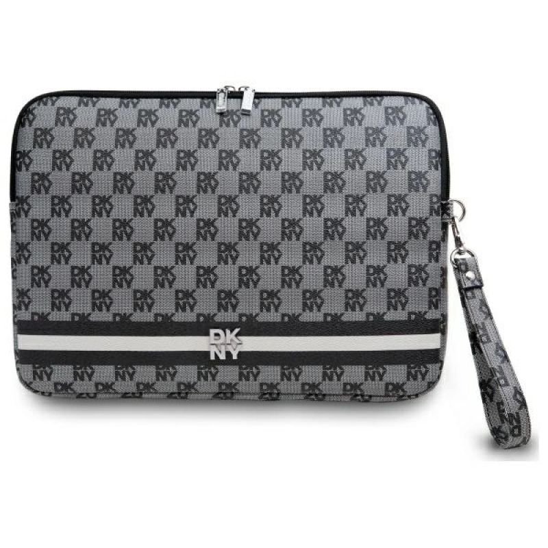 tryoshop-dkny-sleeve-checkered-pattern-printed-stripes-14-laptop-case-black-2385293 DKNY Desenli Şeritli 14"