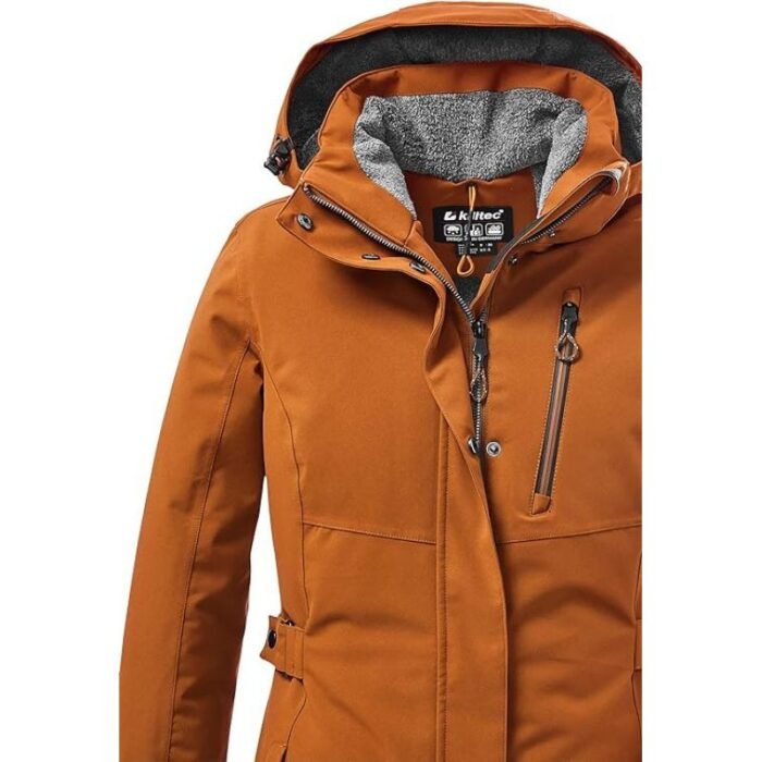 Killtec KOW 165 Kadın Kapüşonlu Yağmurluk, Trekking ve Günlük Kullanım İçin, Sarı (37726/253) - Görsel 4
