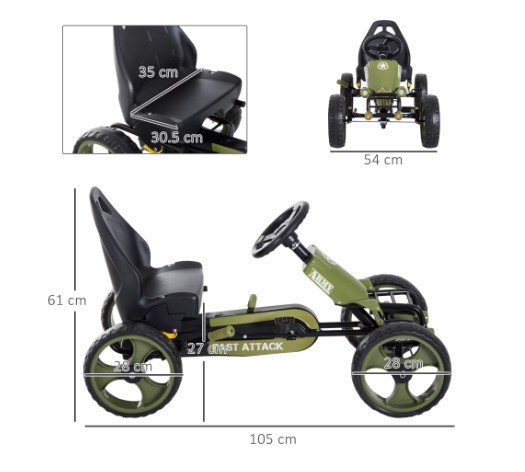 Homcom Pedallı Çocuk Go-Kartı 2