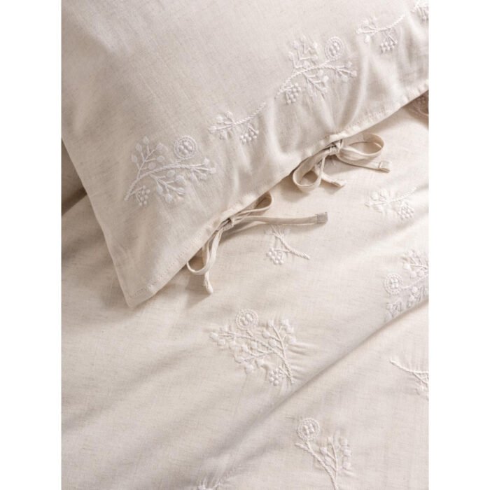 Cotton Box Cotton Keten Çift Kişilik Nevresim Takımı Esmira Bej - Görsel 2