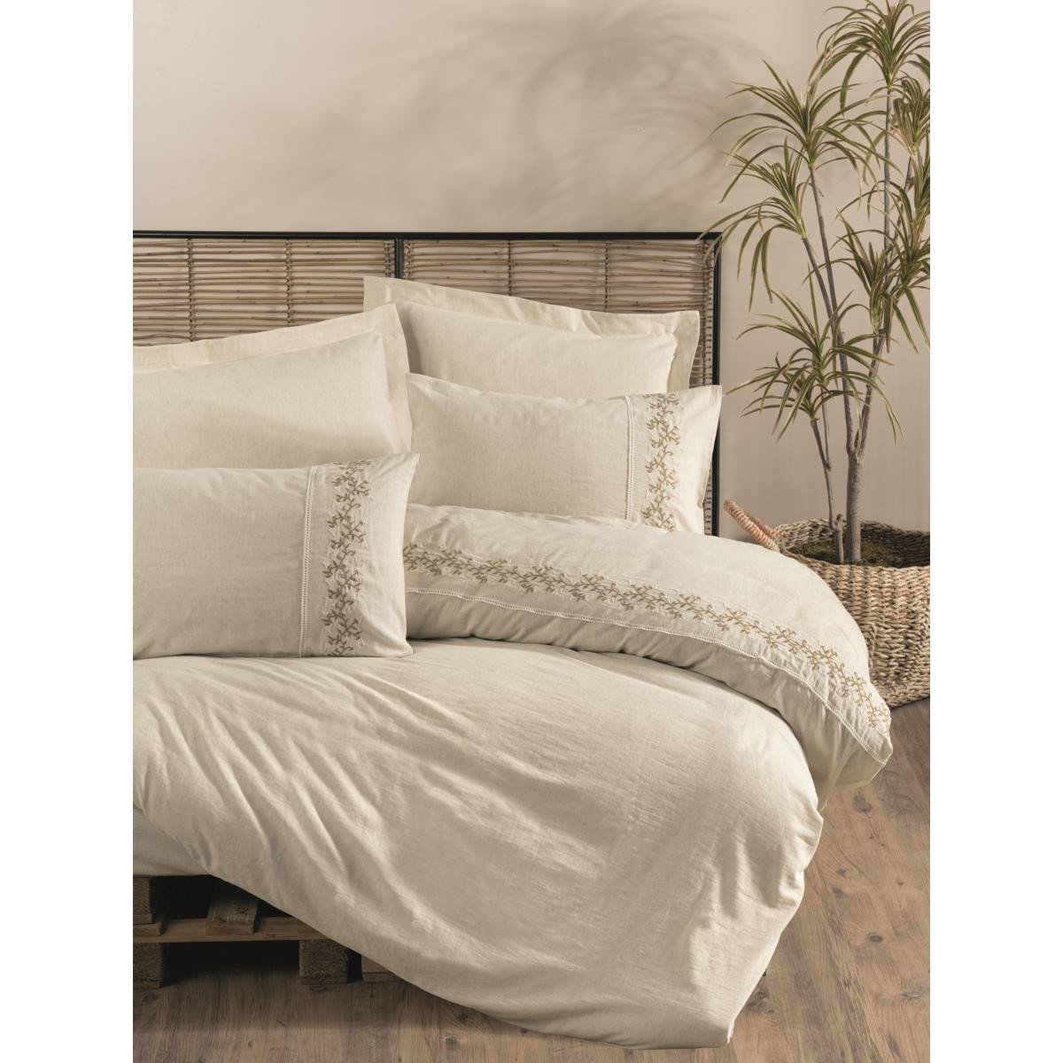 e33627b9a5edf1aa9782-0 Cotton Box Cotton Keten Çift Kişilik Nevresim Takımı Darian - Görsel 1