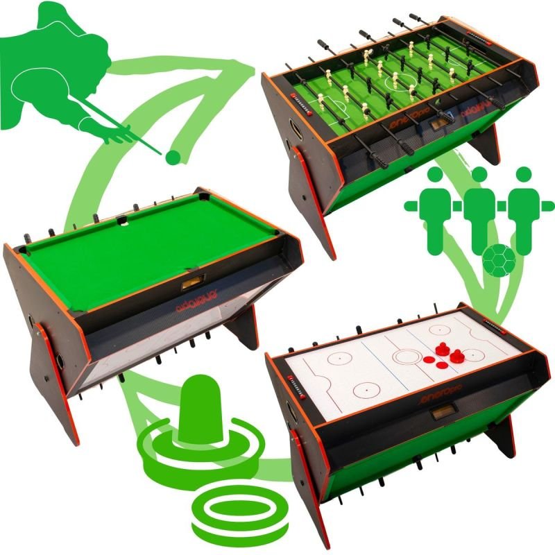 tryoshop-3-in-1-rotary-game-table-billiards-table-football-air-hook-up-121x84-5x85-3cm-black-1839537 3-in-1 DÖNER OYUN MASASI BİLYARO MASA FUTBOLU HAVA HOKEYİ 121x84.5x85.3CM SİYAH - Görsel 1