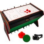 3-in-1 DÖNER OYUN MASASI BİLYARO MASA FUTBOLU HAVA HOKEYİ 121x84.5x85.3CM SİYAH - Görsel 6