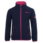 Kız Çocukları İçin Trollkids Oppdal Ceket XT Fermuarlı Polar Ceket, Lacivert/Pembe (415-114)